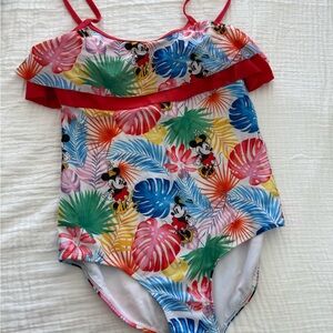 Disney Red Tropical Leaf One Piece Swimsuit
